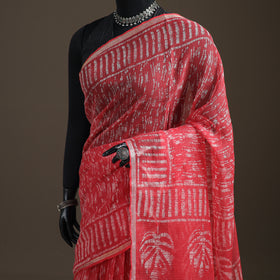 Batik hand block print kota doria cotton saree