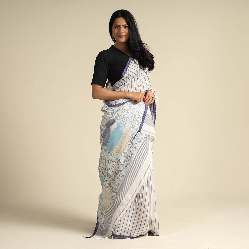 Kantha embroidery Saree