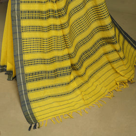 Yellow - handwoven cotton begumpuri saree 07 - handcrafted