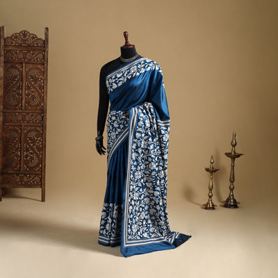 Bengal Hand Embroidered Bangalore Silk Pure Handloom Kantha Saree 03