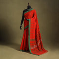 Red - handwoven cotton begumpuri saree 08 - handcrafted