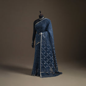 Batik hand block print kota doria cotton saree