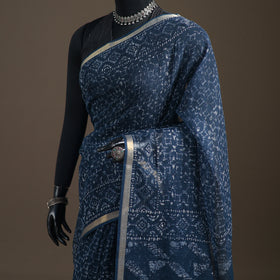 Batik hand block print kota doria cotton saree
