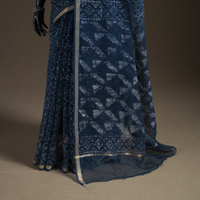 Batik hand block print kota doria cotton saree