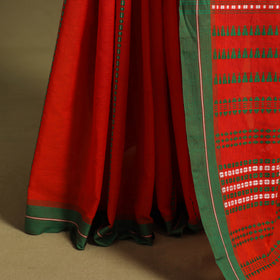Red - handwoven cotton begumpuri saree 08 - handcrafted