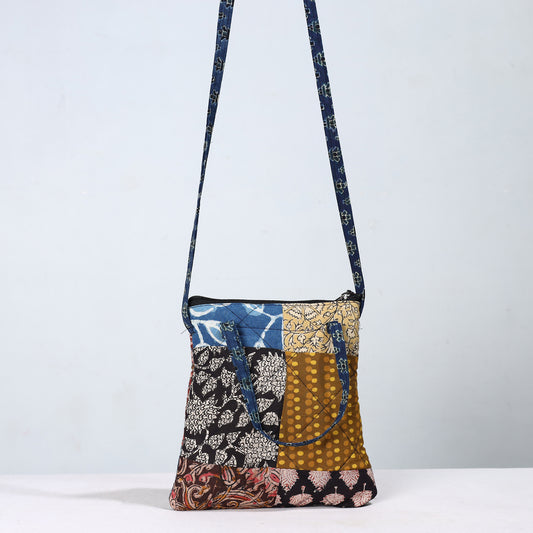 Multicolor - Handmade Quilted Cotton Patchwork Sling Bag 13