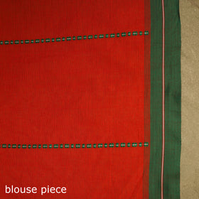 Red - handwoven cotton begumpuri saree 08 - handcrafted