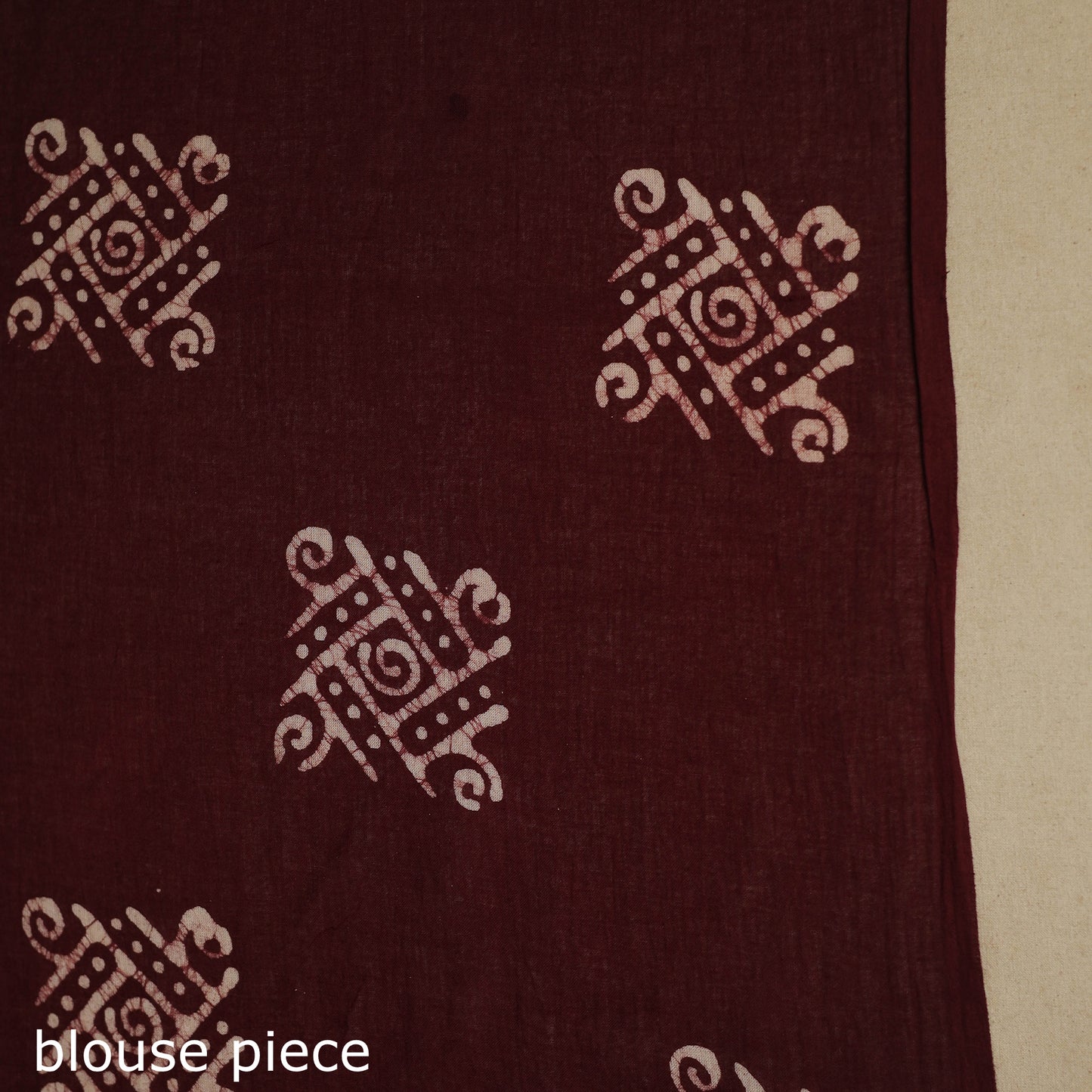 Brown - mul cotton hand batik saree 65 - handcrafted