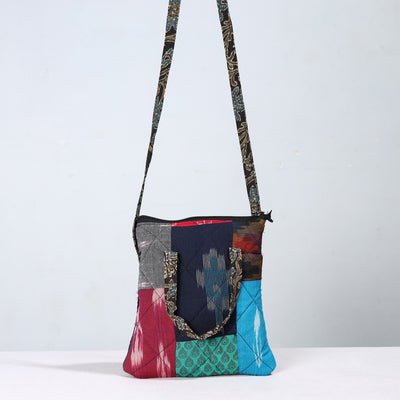 Multicolor - Handmade Quilted Cotton Patchwork Sling Bag 14