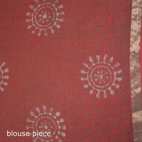 Batik Hand Block Print Kota Doria Cotton Saree 22