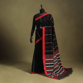 Black - handwoven cotton begumpuri saree 10 - handcrafted