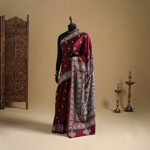 Bengal Hand Embroidered Bangalore Silk Pure Handloom Kantha Saree 04