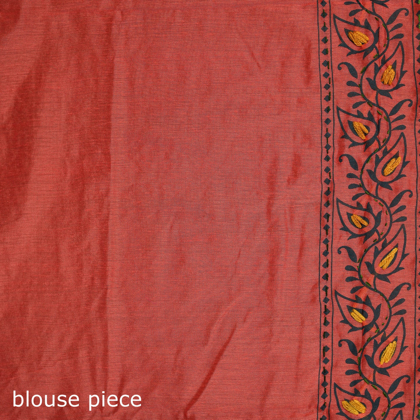 Phulkari Hand Embroidered Chanderi Silk Chapa Work Saree 29