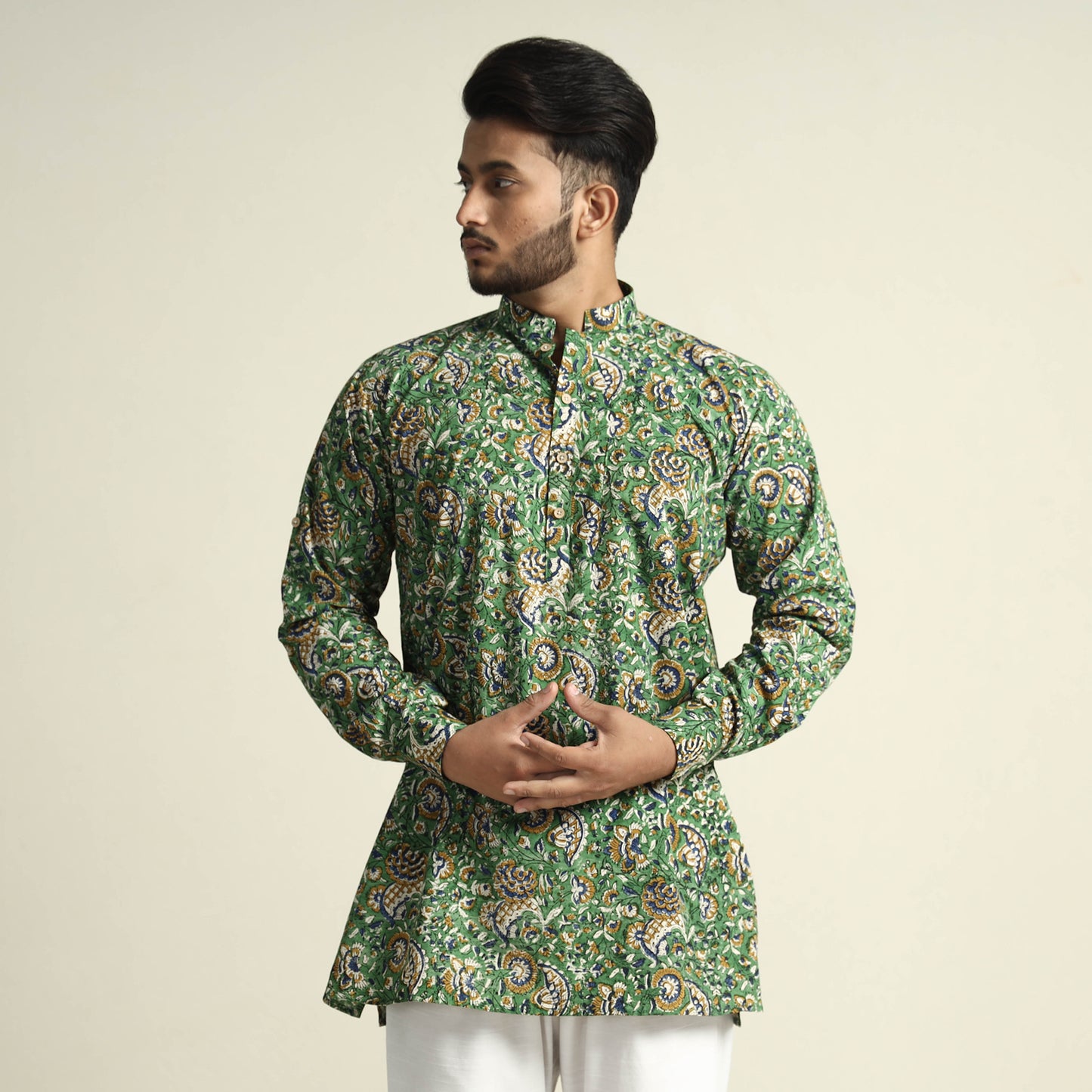 block printed men kurta