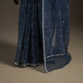 Batik Hand Block Print Kota Doria Cotton Saree 23