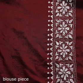 Bengal Hand Embroidered Bangalore Silk Pure Handloom Kantha Saree 04