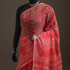 Batik Hand Block Print Kota Doria Cotton Saree 24