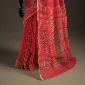Batik Hand Block Print Kota Doria Cotton Saree 24