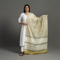 Yellow - handloom chanderi silk sanganeri dupatta 04