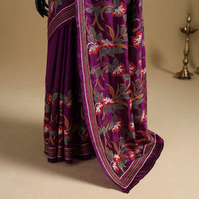 Bengal Hand Embroidered Bangalore Silk Pure Handloom Kantha Saree 06