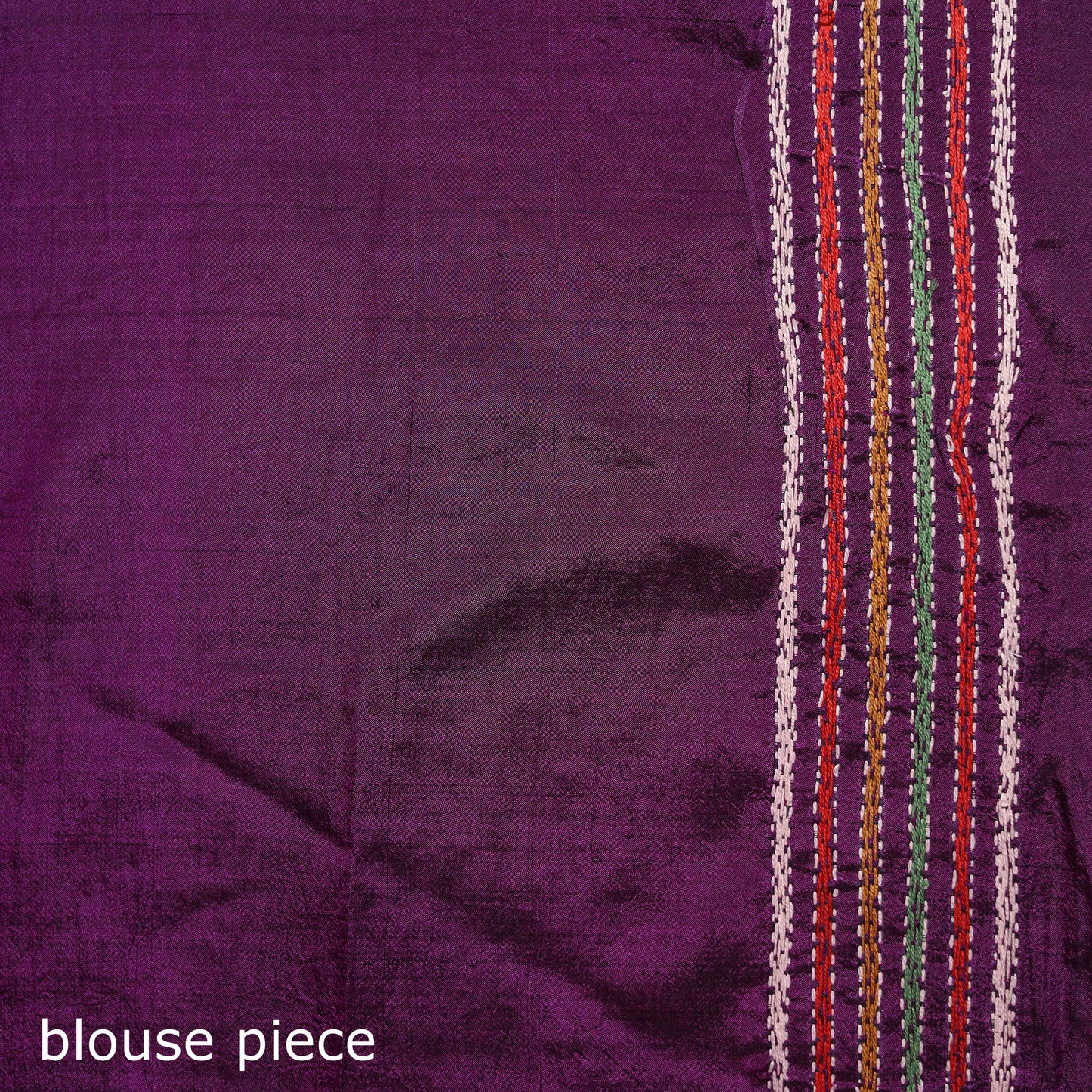 Bengal Hand Embroidered Bangalore Silk Pure Handloom Kantha Saree 06