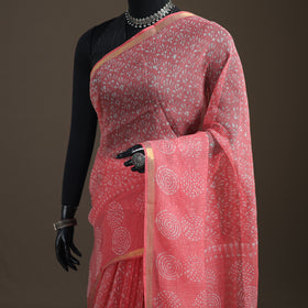 Batik Hand Block Print Kota Doria Cotton Saree 25