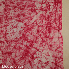 Pink - mul cotton hand batik saree 68 - handcrafted