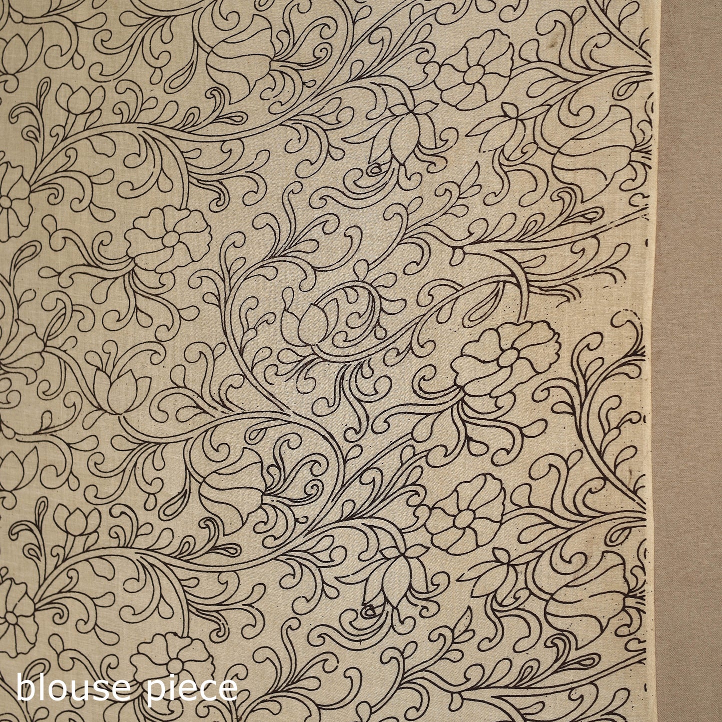 Yellow - printed cotton nellore kalamkari saree 76