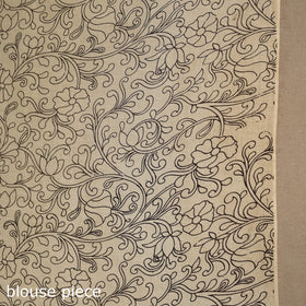 Yellow - printed cotton nellore kalamkari saree 76