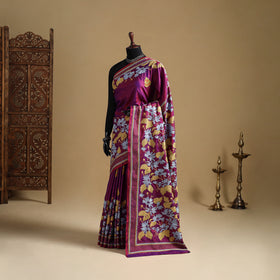 Bengal Hand Embroidered Bangalore Silk Pure Handloom Kantha Saree 08