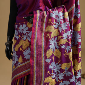 Bengal Hand Embroidered Bangalore Silk Pure Handloom Kantha Saree 08