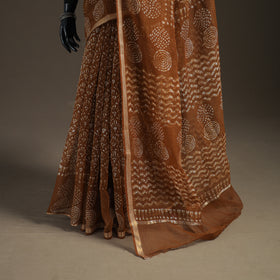 Batik Hand Block Print Kota Doria Cotton Saree 26