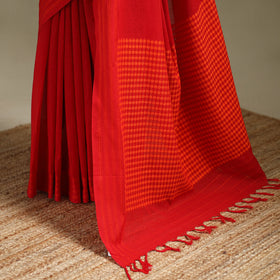 Red - Bengal Handwoven Cotton Begumpuri Saree 07