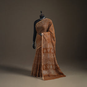 Batik hand block print kota doria cotton saree