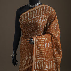 Batik hand block print kota doria cotton saree