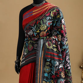 Bengal Hand Embroidered Bangalore Silk Pure Handloom Kantha Saree 09