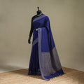Blue - Bengal Handwoven Cotton Begumpuri Saree 08