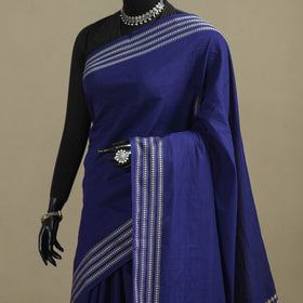 Blue - Bengal Handwoven Cotton Begumpuri Saree 08