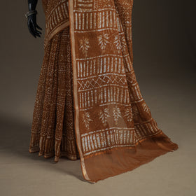 Batik hand block print kota doria cotton saree