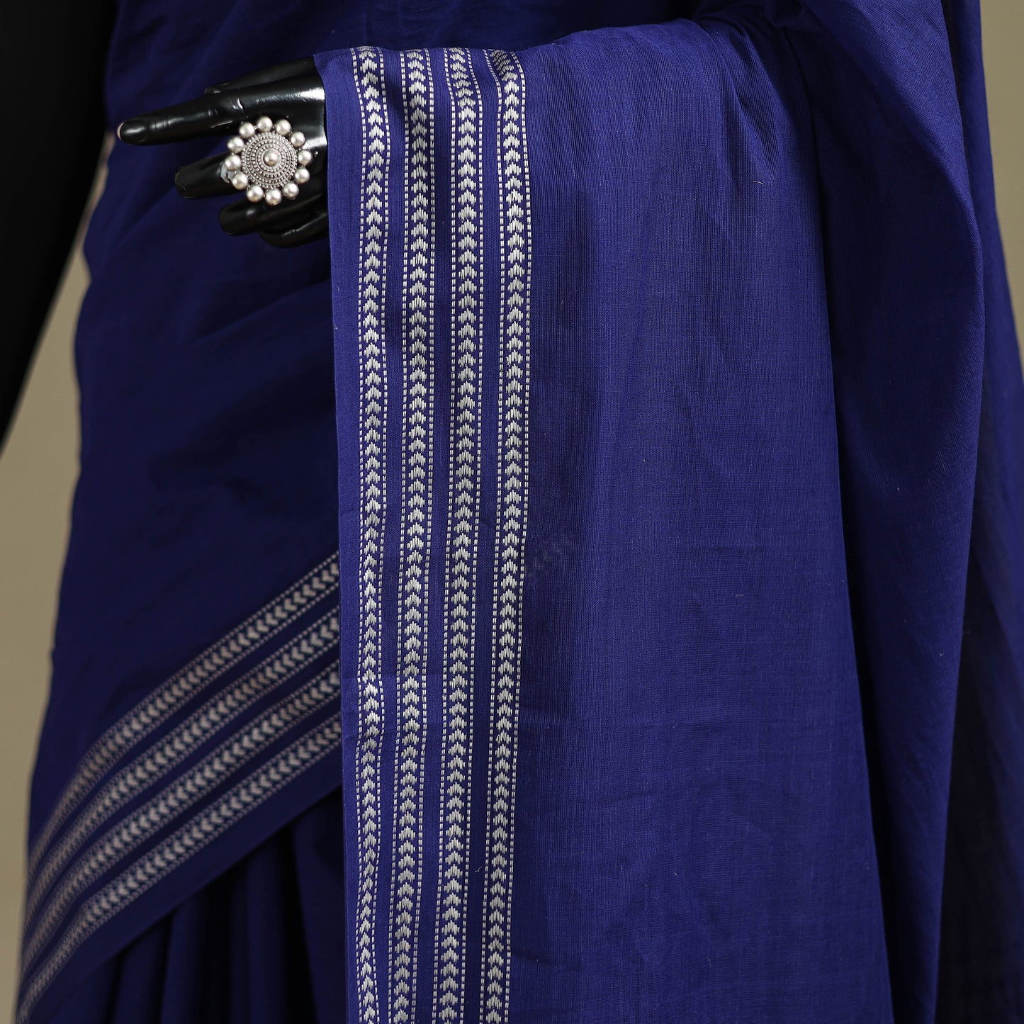 Blue - Bengal Handwoven Cotton Begumpuri Saree 08
