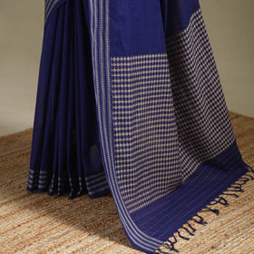 Blue - Bengal Handwoven Cotton Begumpuri Saree 08