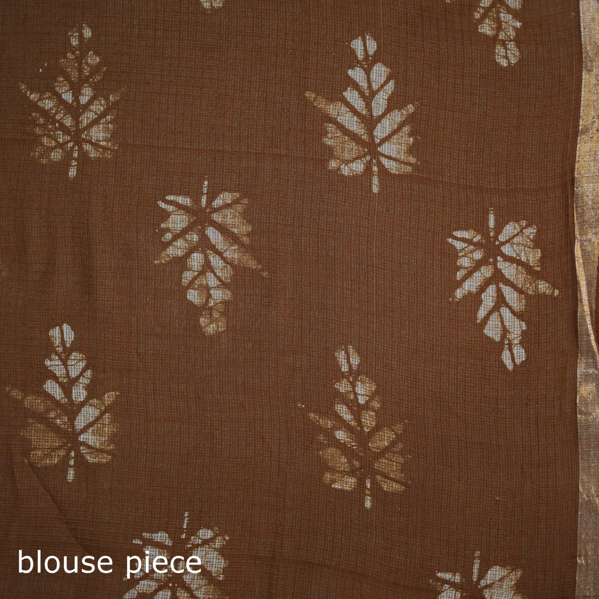 Batik hand block print kota doria cotton saree