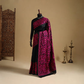 Bengal Hand Embroidered Bangalore Silk Pure Handloom Kantha Saree 10