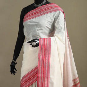 White - Bengal Handwoven Cotton Begumpuri Saree 09