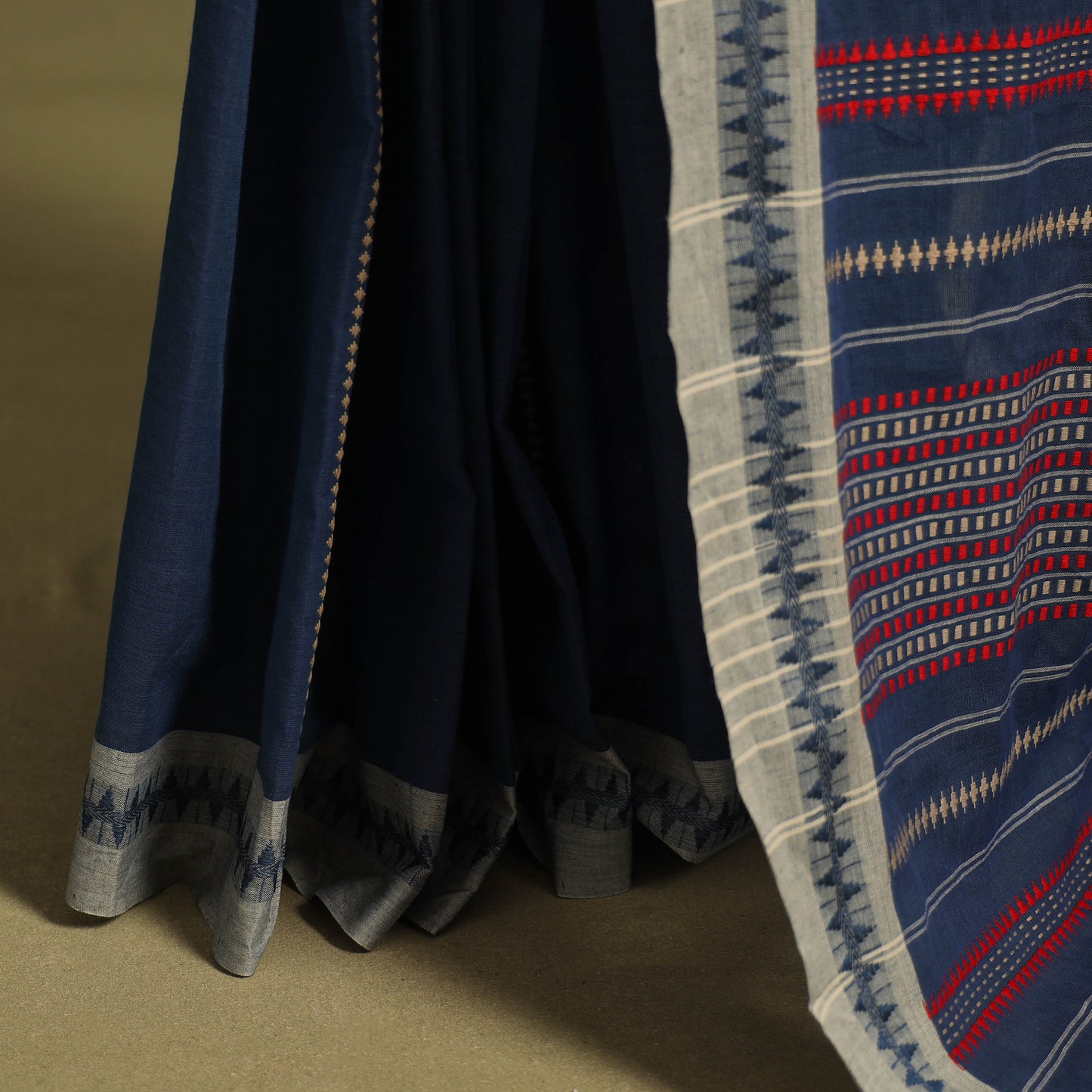 Blue - handwoven cotton begumpuri saree 16 - handcrafted