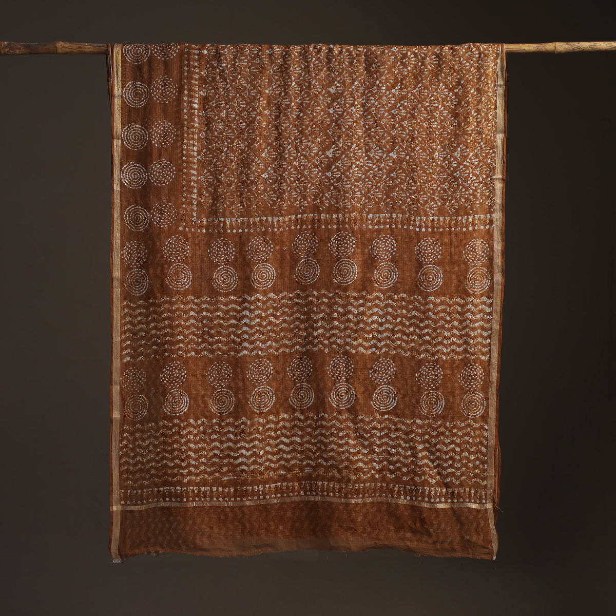 Batik Hand Block Print Kota Doria Cotton Saree 26