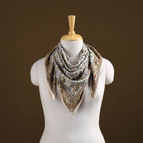 Pedana Hand Block Print Natural Dyed Cotton Kalamkari Scarf 01