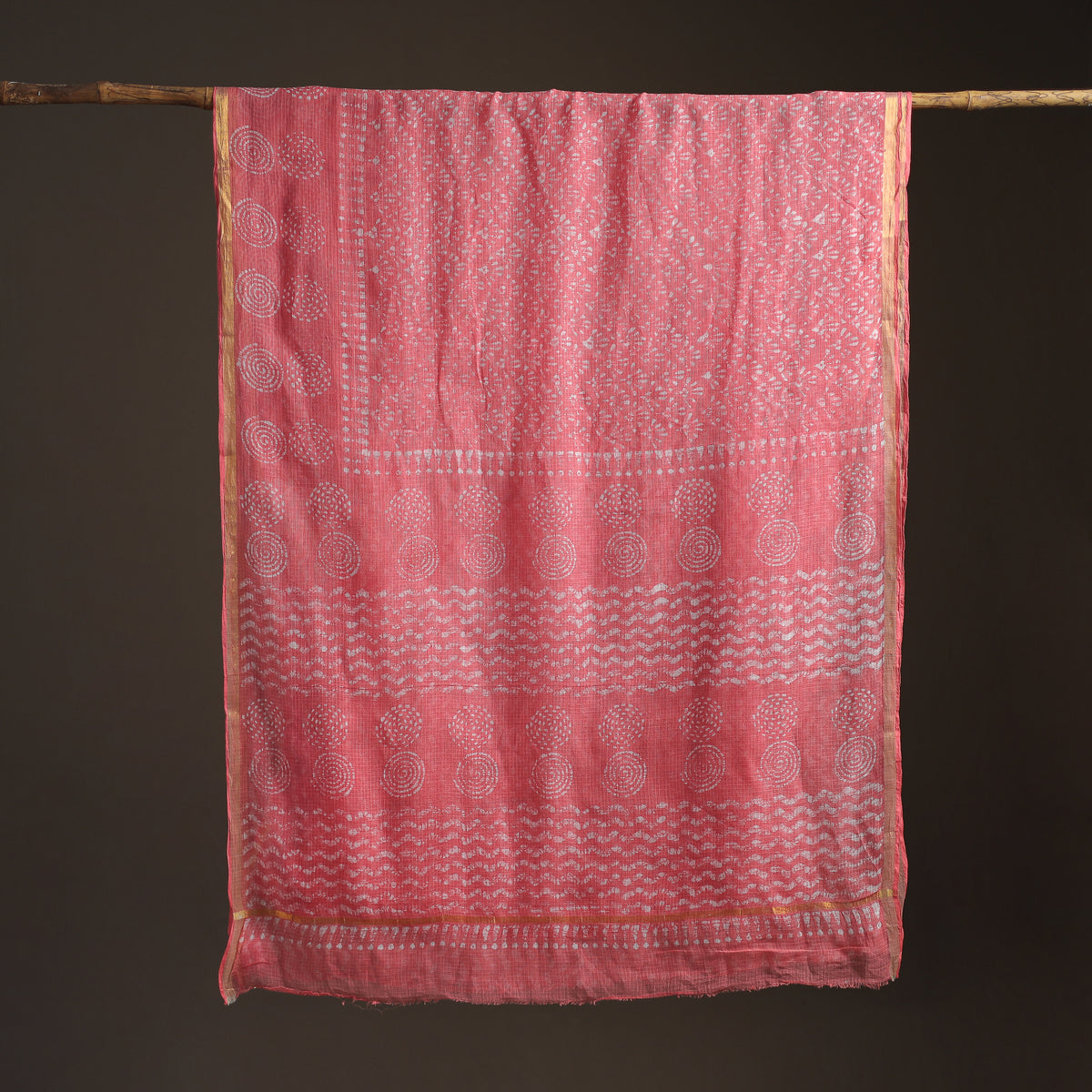 Batik Hand Block Print Kota Doria Cotton Saree 25