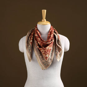 Pedana Hand Block Print Natural Dyed Cotton Kalamkari Scarf 02