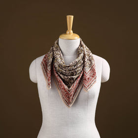 Pedana Hand Block Print Natural Dyed Cotton Kalamkari Scarf 03